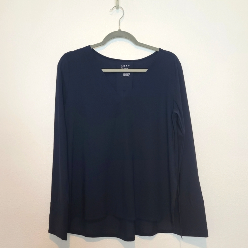 ADAY Something Tailored Shirt Top In Navy Blue - Picture 4 of 11